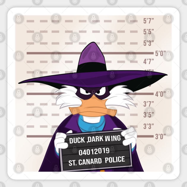 Darkwing Mugshot Sticker by Number1Robot